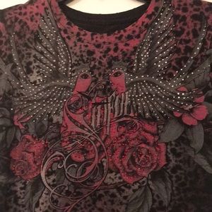Sinful Swallows & Roses sequin tee